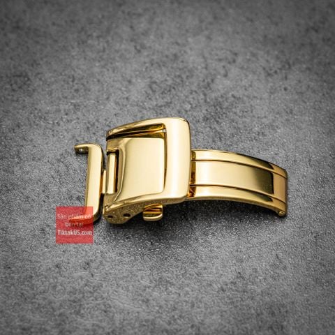 Khoá gập giấu dây thép không gỉ 316L một gấp như zin màu VÀNG size 16mm - 18mm, seko presage, orien star