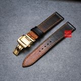 Dây đồng hồ da bò VEG may thủ công hand made kèm khóa bướm cao cấp, đủ size 18mm-19mm-20mm-21mm-22mm
