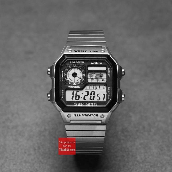 Dây đồng hồ dây thép  không gỉ 316 18mm cho đồng hồ casio world time