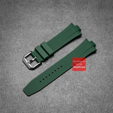 Dây đồng hồ Citizen Tsuyosa cao su cao cấp FKM chốt thông minh Premium màu xanh lá