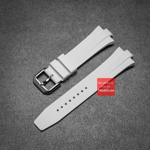 Dây đồng hồ Citizen Tsuyosa cao su cao cấp FKM chốt thông minh Premium màu trắng