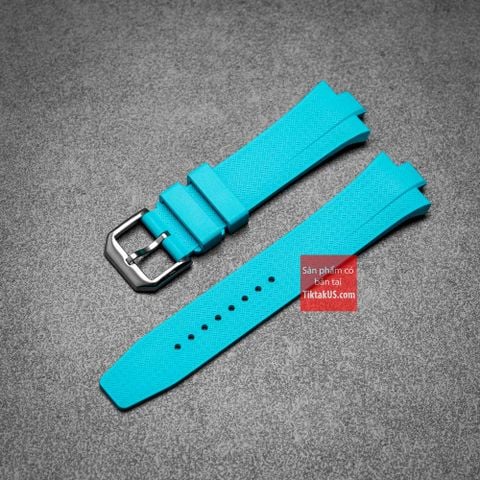 Dây đồng hồ Citizen Tsuyosa cao su cao cấp FKM chốt thông minh Premium màu xanh ngọc