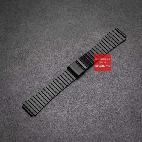 Dây đồng hồ dây thép  không gỉ 316 18mm cho đồng hồ casio world time màu đen