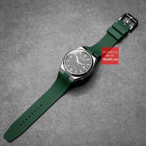 Dây đồng hồ Citizen Tsuyosa cao su cao cấp FKM chốt thông minh Premium màu xanh lá