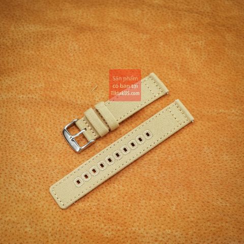 Dây đồng hồ vải dù chốt thông minh Canvas Seiko quân đội vàng cát