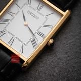 Đồng hồ nam Seiko mạ vàng mặt vuông SWR052 tank máy quartz size 28.5mm