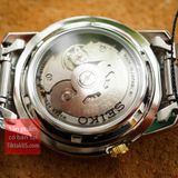 Đồng hồ cơ dây thép không gỉ Seiko 5 automatic SNKK19J1 ( Made in Japan) size 38mm mặt số dạ quang LumiBrite