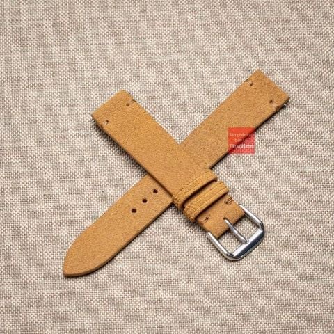 Dây đồng hồ da lộn không chỉ viền - màu Nâu Nhạt