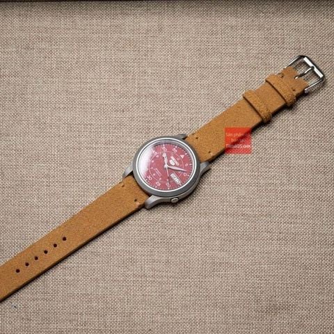 Dây đồng hồ da lộn không chỉ viền - màu Nâu Nhạt