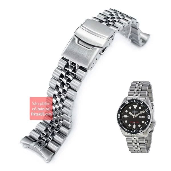 22mm Super-J Louis JUB 316L Stainless Steel Watch Band for SKX007 - Tiktakus