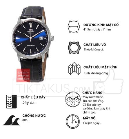 Đồng hồ nam dây da Orient Symphony 3 RA-AC0F06L10B ( RA-AC0F06L30B )