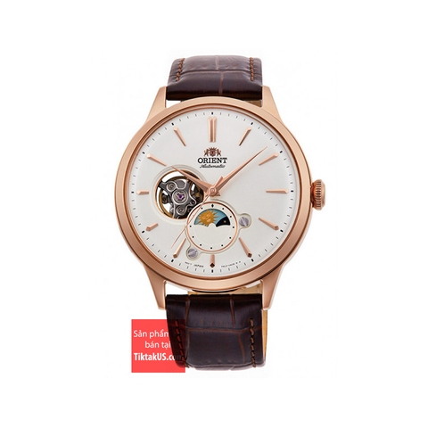 Đồng hồ nam Orient RA-AS0102S30B Sun and Moon Open Heart 41mm Rose Gold (RA-AS0102S10B)