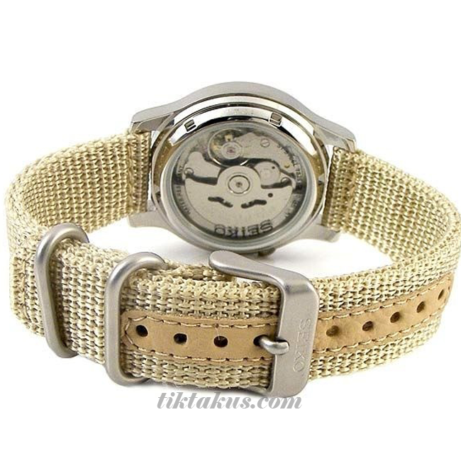 ng h Seiko 5 SNK803K1 Automatic with Beige Canvas Tiktakus