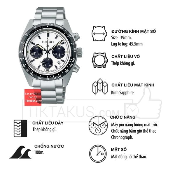 Đồng hồ nam Seiko Prospex PANDA Chronograph SBDL085 - SSC813P1 - 39mm -  Tiktakus