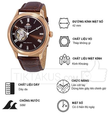 Đồng hồ nam dây da Orient Caballero FAG00001T0 ( Rose gold Cafe)