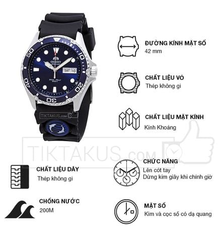 Đồng hồ nam dây cao su Orient RAY II FAA02008D9 ( Blue )