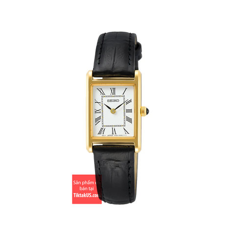 Đồng hồ nữ Seiko mạ vàng mặt vuông SWR054 tank máy quartz SWR054P1