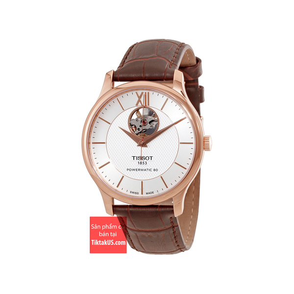 Đồng hồ đeo tay nam Tissot T-Classic Tradition open heart T063.907.36.038.00 Rose gold (T0639073603800)