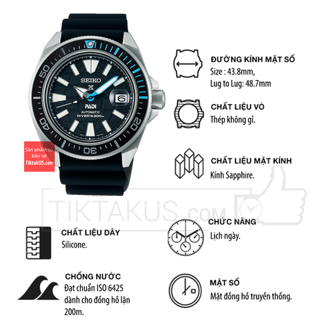 Đồng hồ lặn Seiko Prospex PADI King Samurai SRPG21K1 sapphire. - Tiktakus