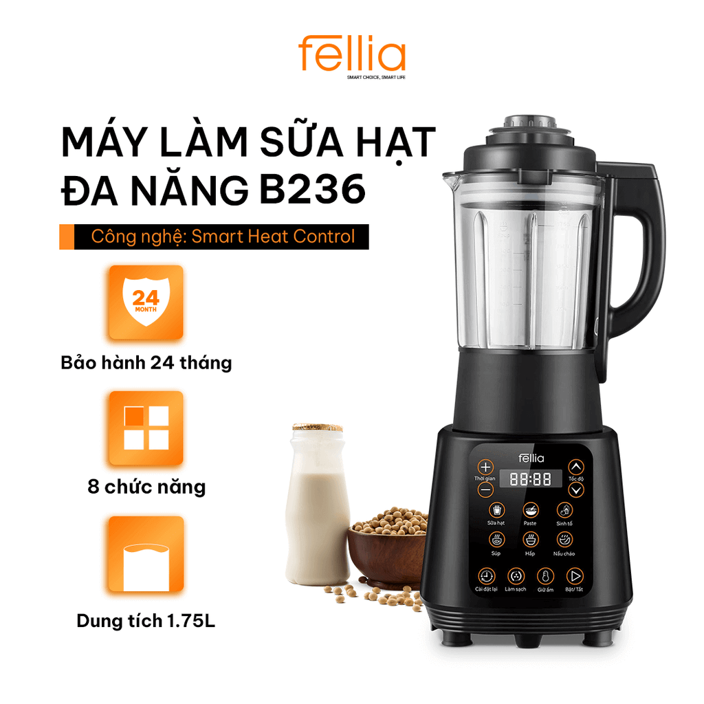  Máy Làm Sữa Hạt Đa Năng Fellia B236 