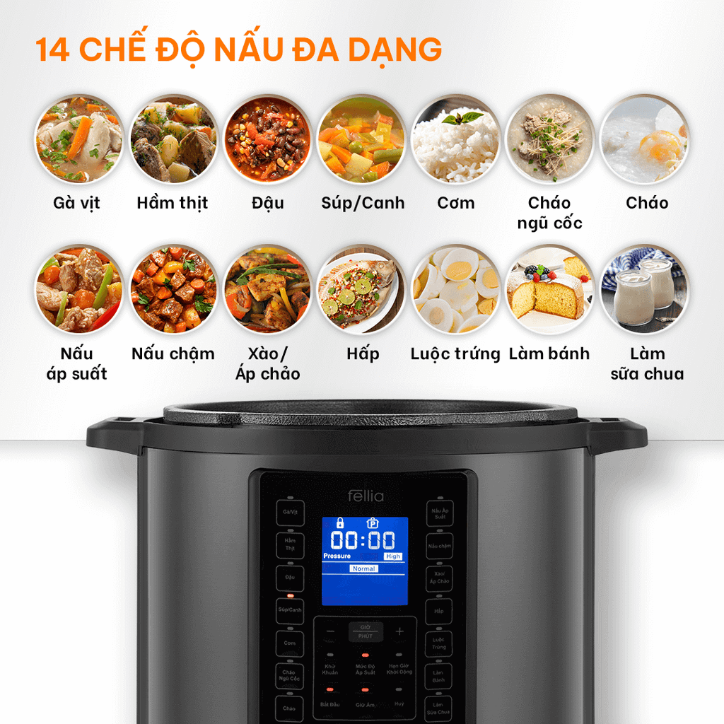  Nồi áp suất điện đa năng Fellia P208 