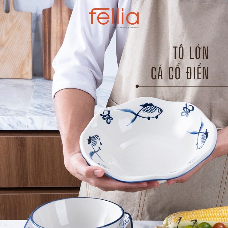  Bộ chén bát sứ hình cá cổ điển Fellia gồm 22 món 844910410 