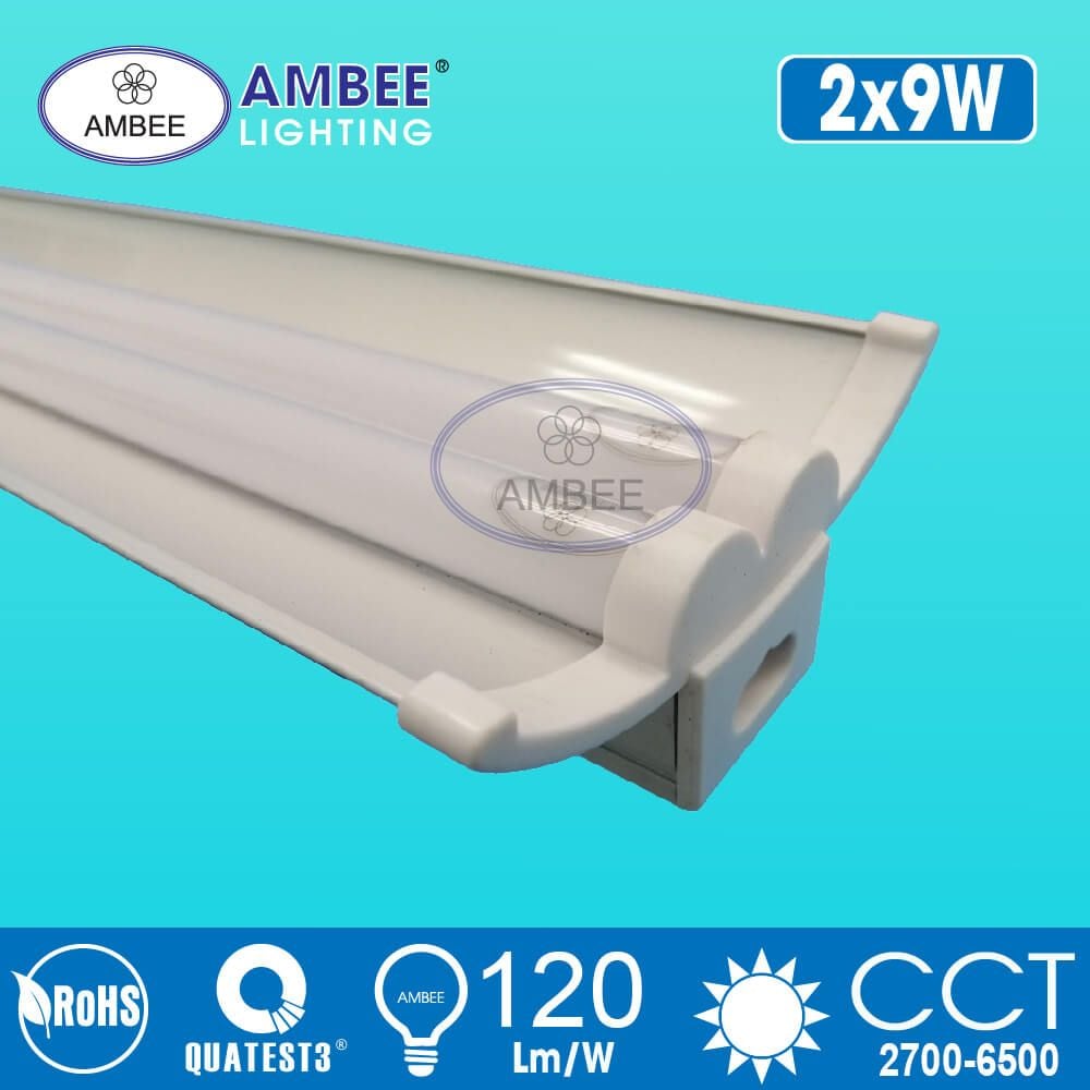 Tube LED T5 With Reflector Integrated Double 0m6 18W