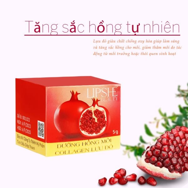  Son dưỡng môi collagen lựu đỏ 5g giúp dưỡng ẩm và làm mềm môi hiệu quả 