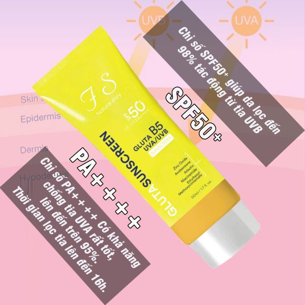  Kem chống nắng B5 FS GLUTA SPF50+ PA++++ nâng tone, chống nắng hiệu quả - V193 