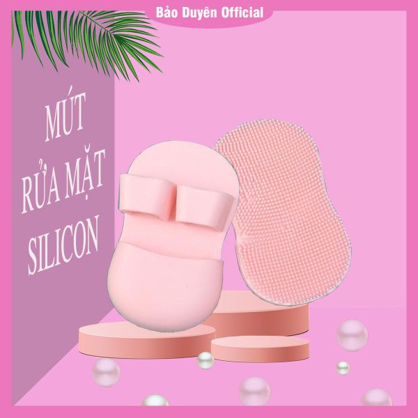  Bàn chải rửa mặt silicon - Bàn chải tẩy tế bào chết làm sạch lỗ chân lông nhỏ gọn - A84 