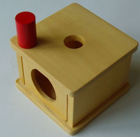 Trò chơi thả hình lăng trụ cỡ nhỏ vào hộp có lỗ<br> Imbucare Box with Large Cylinder