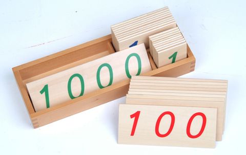 Các thẻ số từ 1 đến 1000 cỡ nhỏ<br>Small Wooden Number Cards With Box (1-1000)