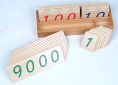 Các thẻ số từ 1 đến 9000 cỡ nhỏ<br>Small Wooden Number Cards With Box 1 9000