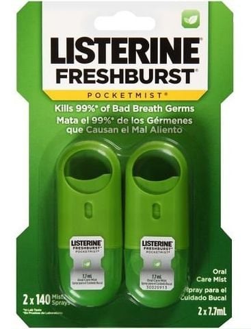 Xịt thơm miệng Listerine Pocket Mist, 7.7ml x 2- vị Freshburst