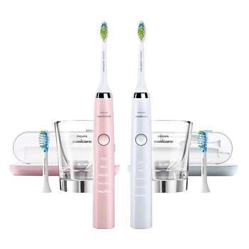 Bộ đôi Bàn chải điện Philips Sonicare DiamondClean Classic - Trắng +Hồng