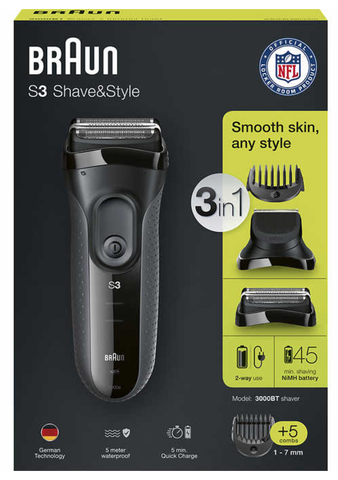 Máy cạo râu Braun Series 3 Shave&Style 3000BT