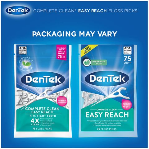 Cung chỉ nha khoa Dentek Complete Clean Easy Reach Floss Pick dành cho răng hàm - 75 cây
