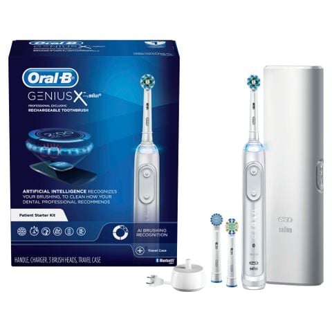 MẪU MỚI - Bàn chải điện Oral-B Genius X Trắng D706.533.6X - Patient Starter Kit