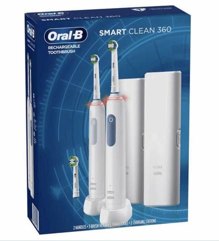 MẪU MỚI - Bộ đôi bàn chải điện Oral-B Smart Clean 360