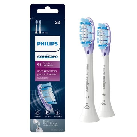 MẪU MỚI - Đầu bàn chải thay thế Sonicare Premium Gum Care G3 HX9052/65 Trắng