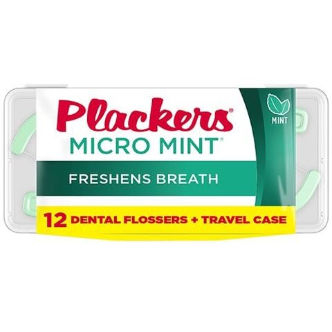 Cung chỉ nha khoa Plackers Micro Mint Freshens Breath - hộp du lịch 12 cây