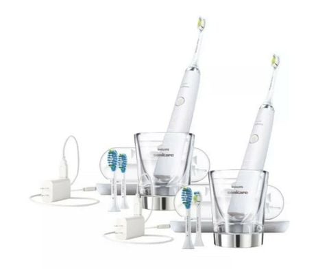 Bộ đôi bàn chải điện Philips Sonicare DiamondClean Classic HX9354/21 - Trắng +Trắng