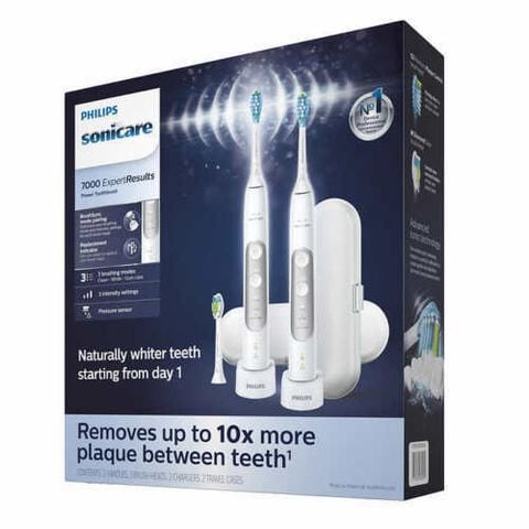 MẪU MỚI - Bộ đôi bàn chải điện Philips Sonicare 7000 ExpertResults HX7533/01 Trắng