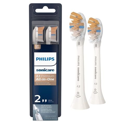 MẪU MỚI - Đầu bàn chải thay thế Philips Sonicare A3 Premium All-in-One Toothbrush Head, HX9092/65 trắng