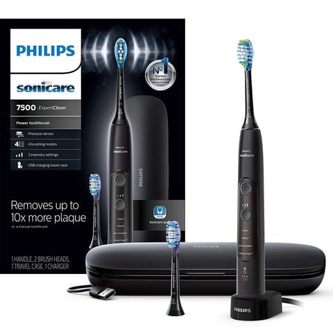 MẪU MỚI - Bàn chải điện Philips Sonicare ExpertClean 7500 Đen  - HX9690/05