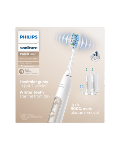 MẪU MỚI - Bộ đôi bàn chải điện Philips Sonicare Perfect Clean HX7514/01