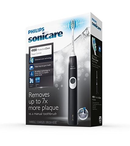 Bàn chải điện Philips Sonicare ProtectiveClean 4100 Plaque Control HX6810/50 màu đen