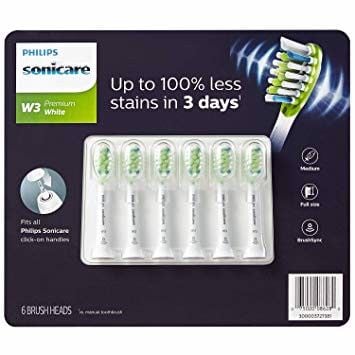 Vĩ 6 Đầu bàn chải thay thế Sonicare Premium Whitening W3 HX9066/72 - White Trắng