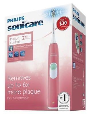 Bàn chải điện Sonicare 2 Series Plaque Control HX6211/90 - Màu hồng
