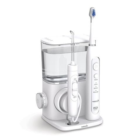 MẪU MỚI - Bộ tăm nước + bàn chải sóng siêu âm Waterpik Complete Care 9.0 - Màu trắng CC-01CD010-1